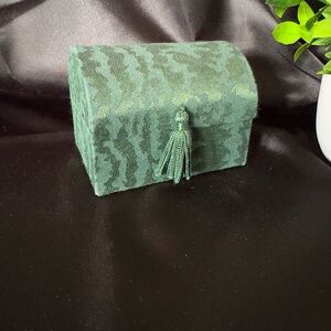Cute Green Jewelry Treasure Trinket Box with Tassel